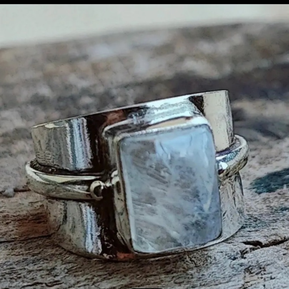 Titanium Silver Ring With Moonstone - image 2